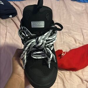 Lanvin Kids Black High-Top Sneakers